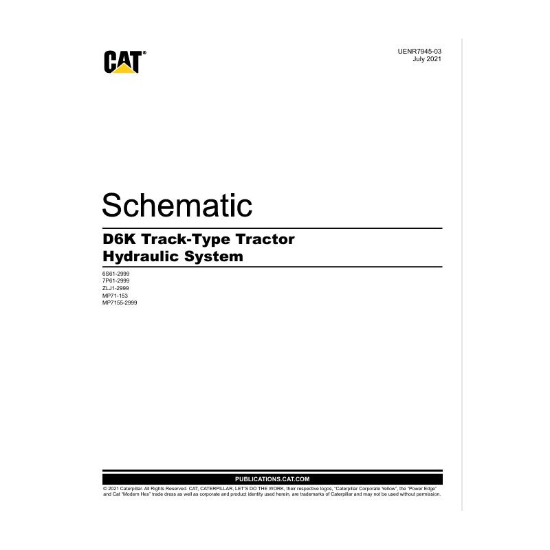 Esquema Hidráulico para Trator de Esteiras Caterpillar D6K