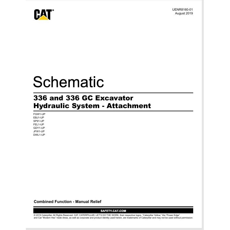 Esquema Hidráulico Escavadeira CAT 336 e 336 GC