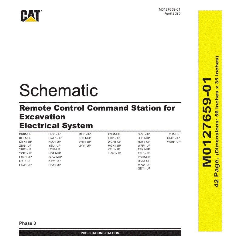 Esquema Elétrico Estação de Comando de Controle Remoto para Escavadeira CAT  336