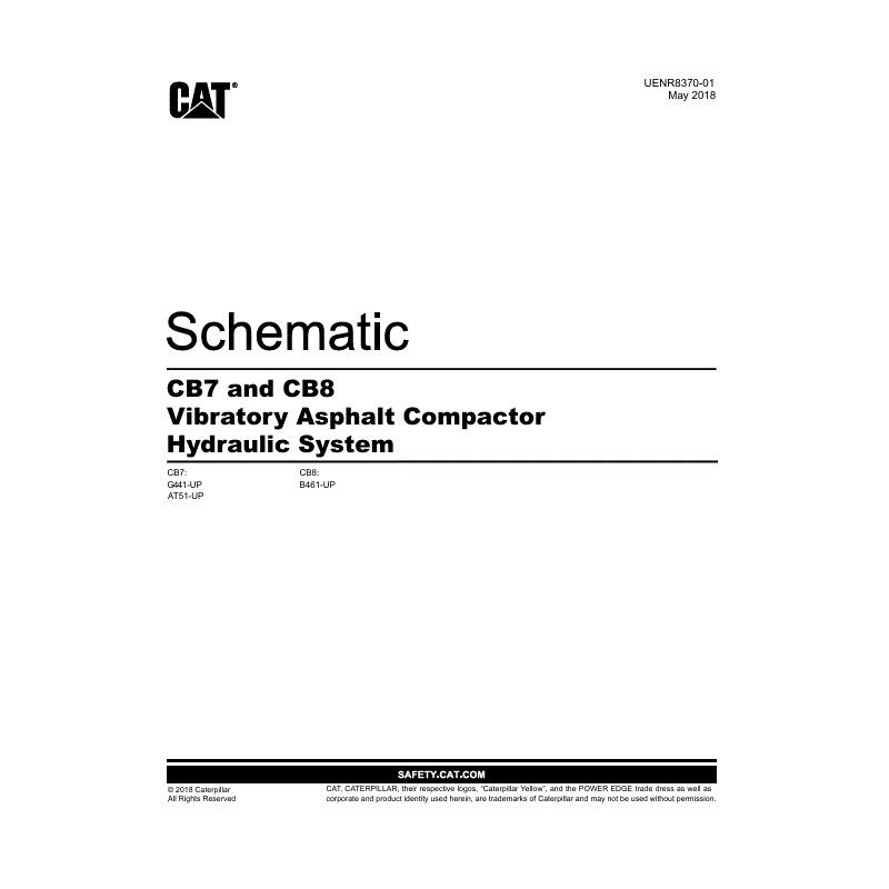 Esquema Hidráulico CAT CB7 e CB8 (Compactador de Asfalto)