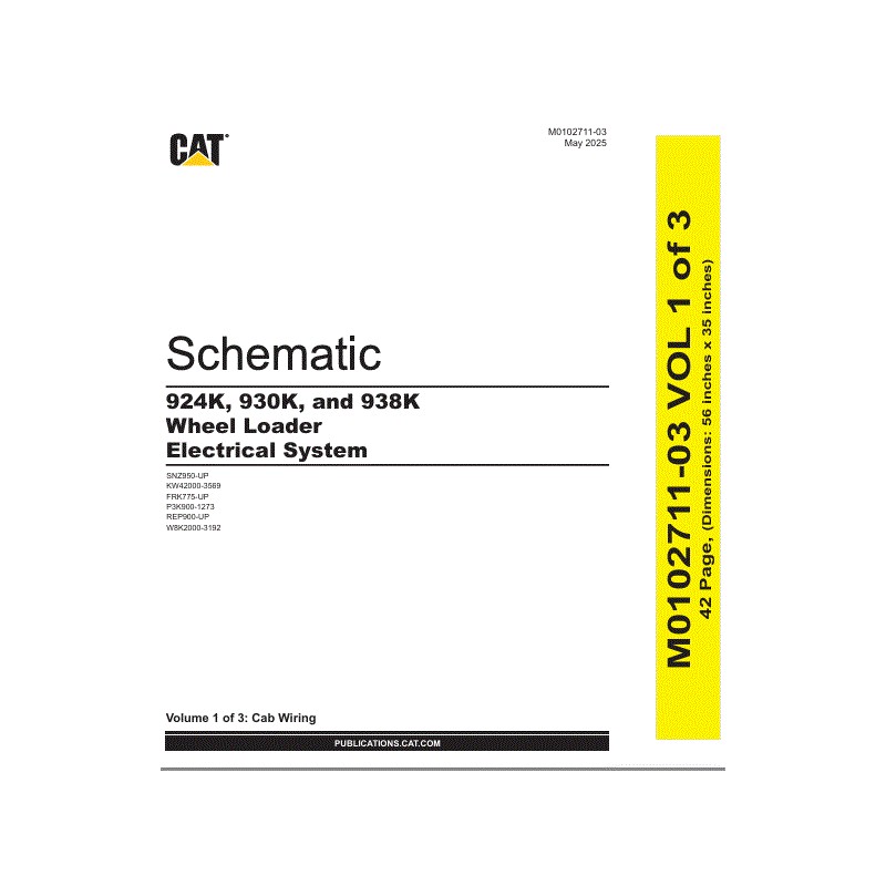 Esquema Elétrico Carregadeira CAT 924K, 930K, 938K (M0102711-03)