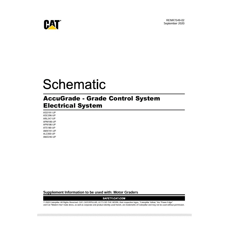 Esquema Elétrico Controle Motoniveladora CAT 12H, 140H, 160H (RENR7549-04)