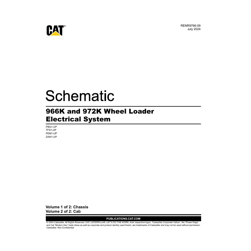 Esquema Elétrico Carregadeira CAT 966K e 972K (RENR9766-06)