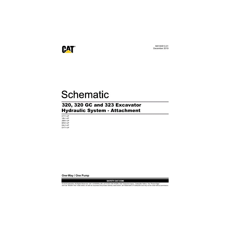 Esquema Hidráulico Escavadeira CAT 320, 320 GC, 323 (M0100813-02)