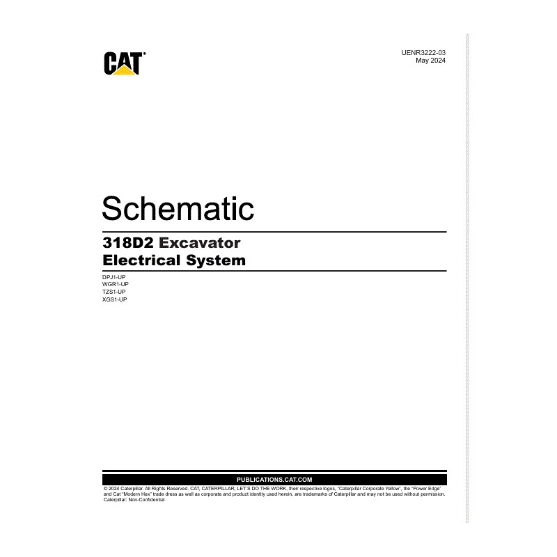 Esquema Elétrico Escavadeira CAT 318D2 (UENR3222)
