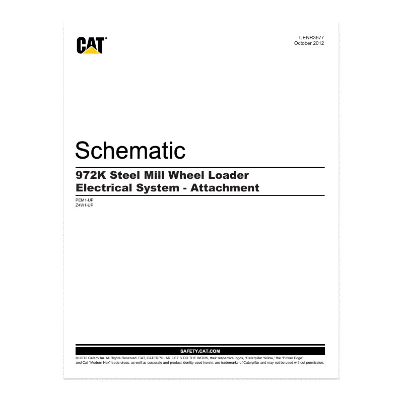 Esquema Elétrico Carregadeira CAT 972K - Siderúrgica / Steel Mill (UENR3677-01)