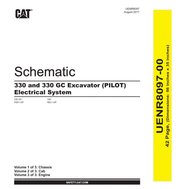 Esquema Elétrico Escavadeira CAT 330 e 330 GC - Sistema Piloto (UENR8097)