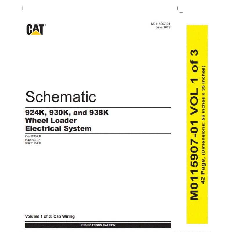 Esquema Elétrico Pá Carregadeira CAT 924K, 930K, 938K (M0115907-01)